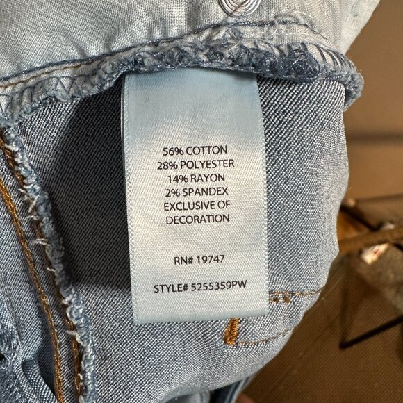 The Pioneer Woman Jeans Large Blue Denim Cotton Bootcut Leg Pull On Design - Picture 5 of 10